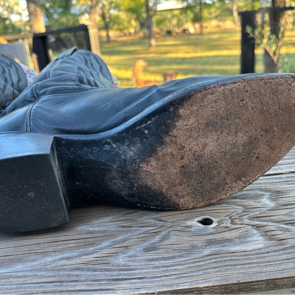 Lucchese 2000 Cowboy Boot, Black, Sz 14 D - Picture 7 of 13